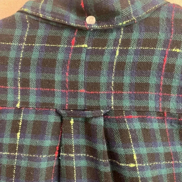 Gitman Bros Vintage | Archive Fluro Slub Flannel - Green & Black / Sz S - Picture 7 of 9